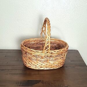 Boho Wicker Basket with Rope Detail